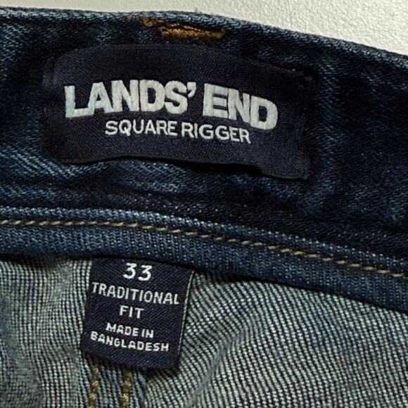 Lands End Square Rigger Mens Sz 36 Denim Jeans Dadcore Comfort Elastic Waist - Picture 8 of 11